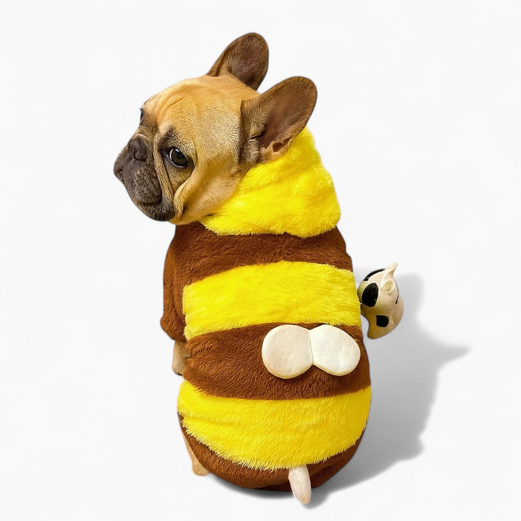 Minimal-Aesthetic Bulmble Frenchie Bee Hoodie Costume – Soft Plush Fl...