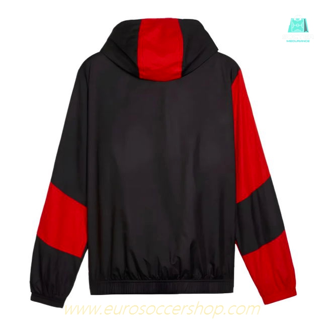 2023-2024 AC Milan Prematch Woven Jacket (Black)
