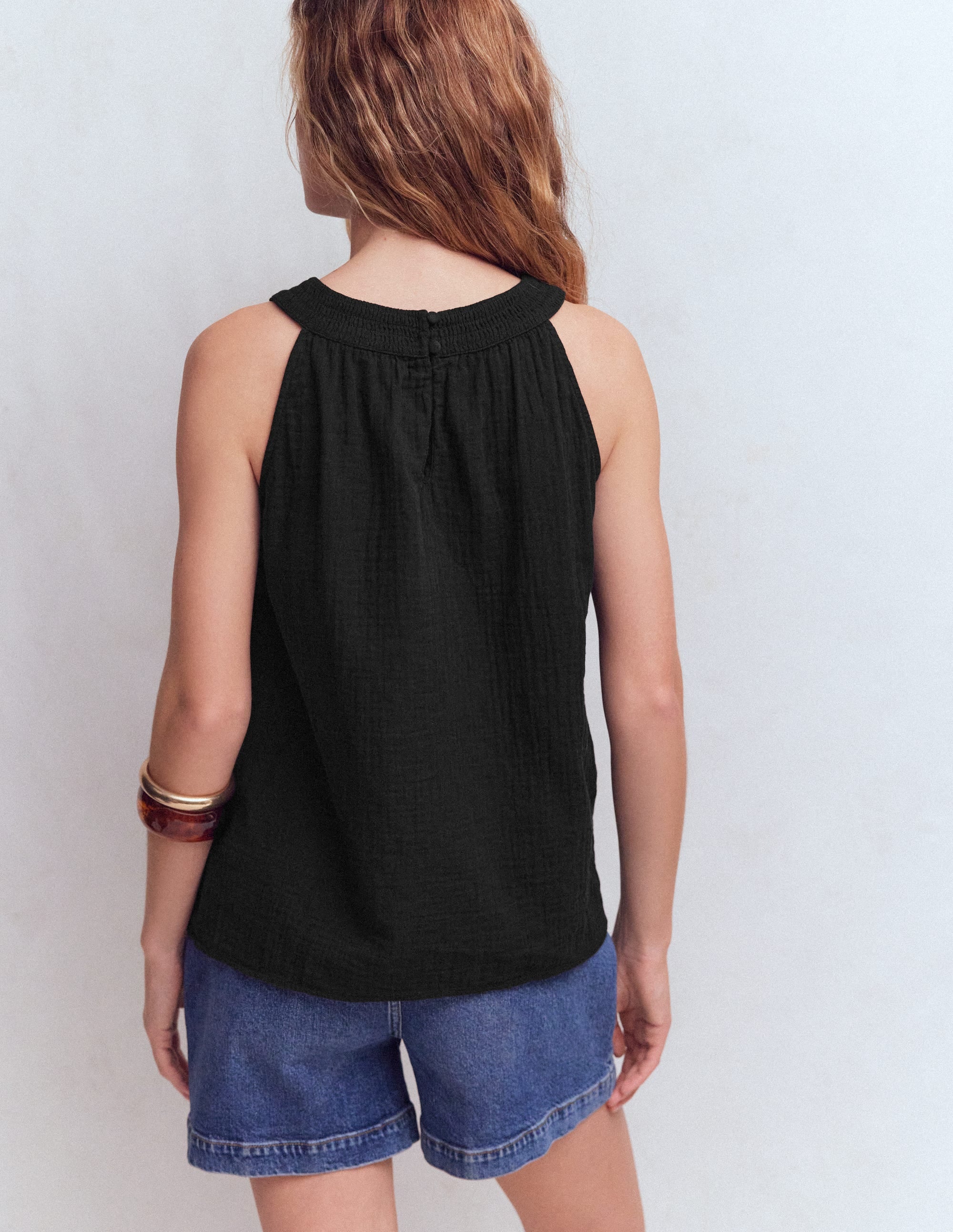 Halter-neck Double Cloth Top