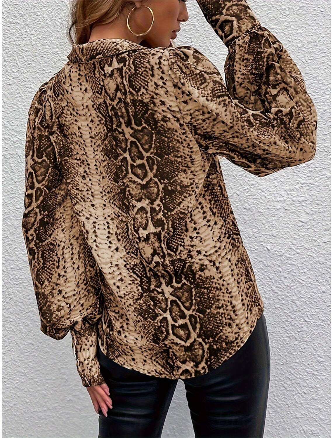 Women's Shirt Elegant Stylish Casual Regular Tops Long Sleeve Shirt Collar Loose Fit Work Daily Going out Spring Fall Winter