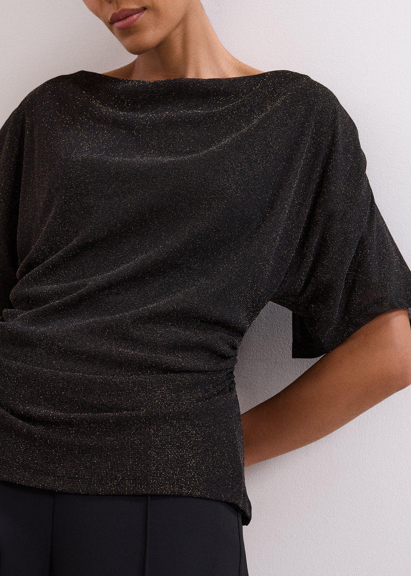 Martha Gold Shimmer Draped Top