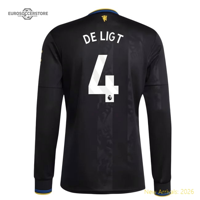 Official 2025-2026 Man Utd Long Sleeve Third Shirt (de Ligt 4)