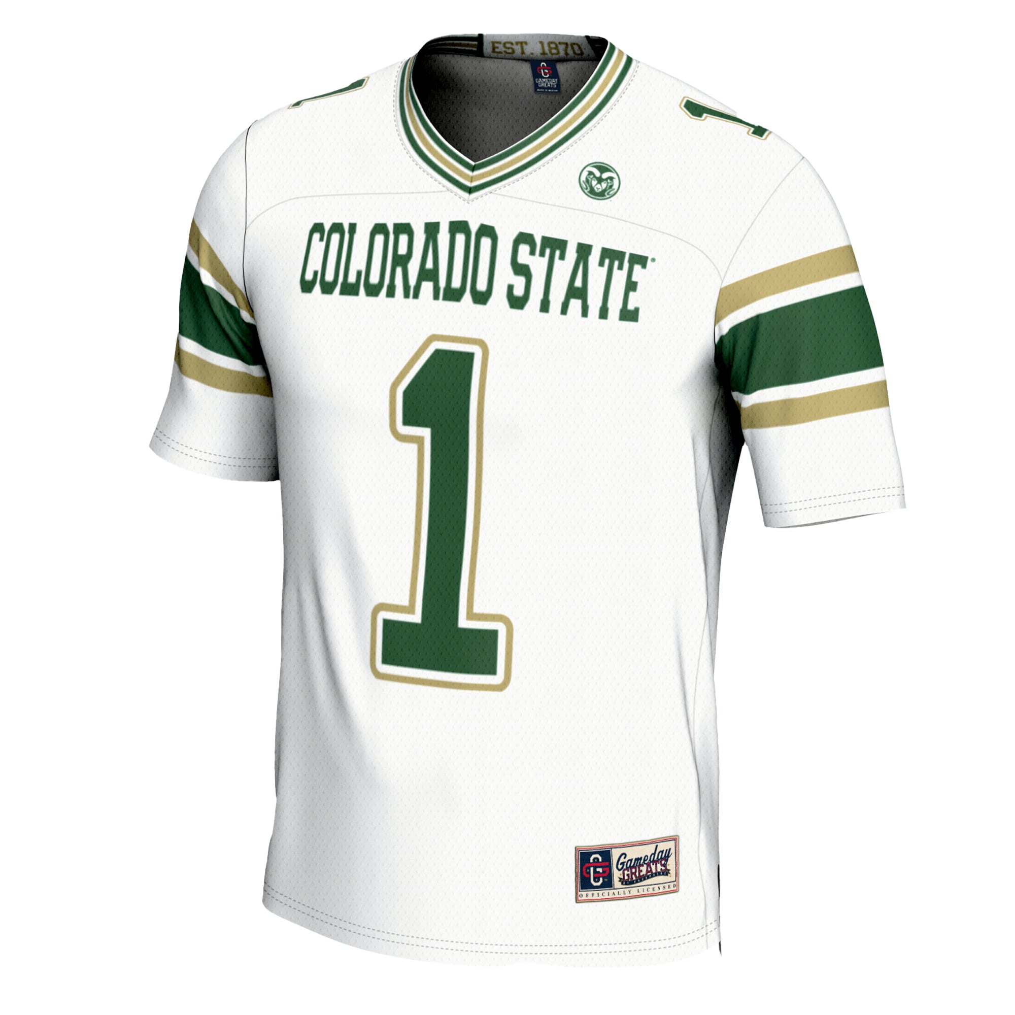 Youth #1 White Colorado State Rams Football Jersey