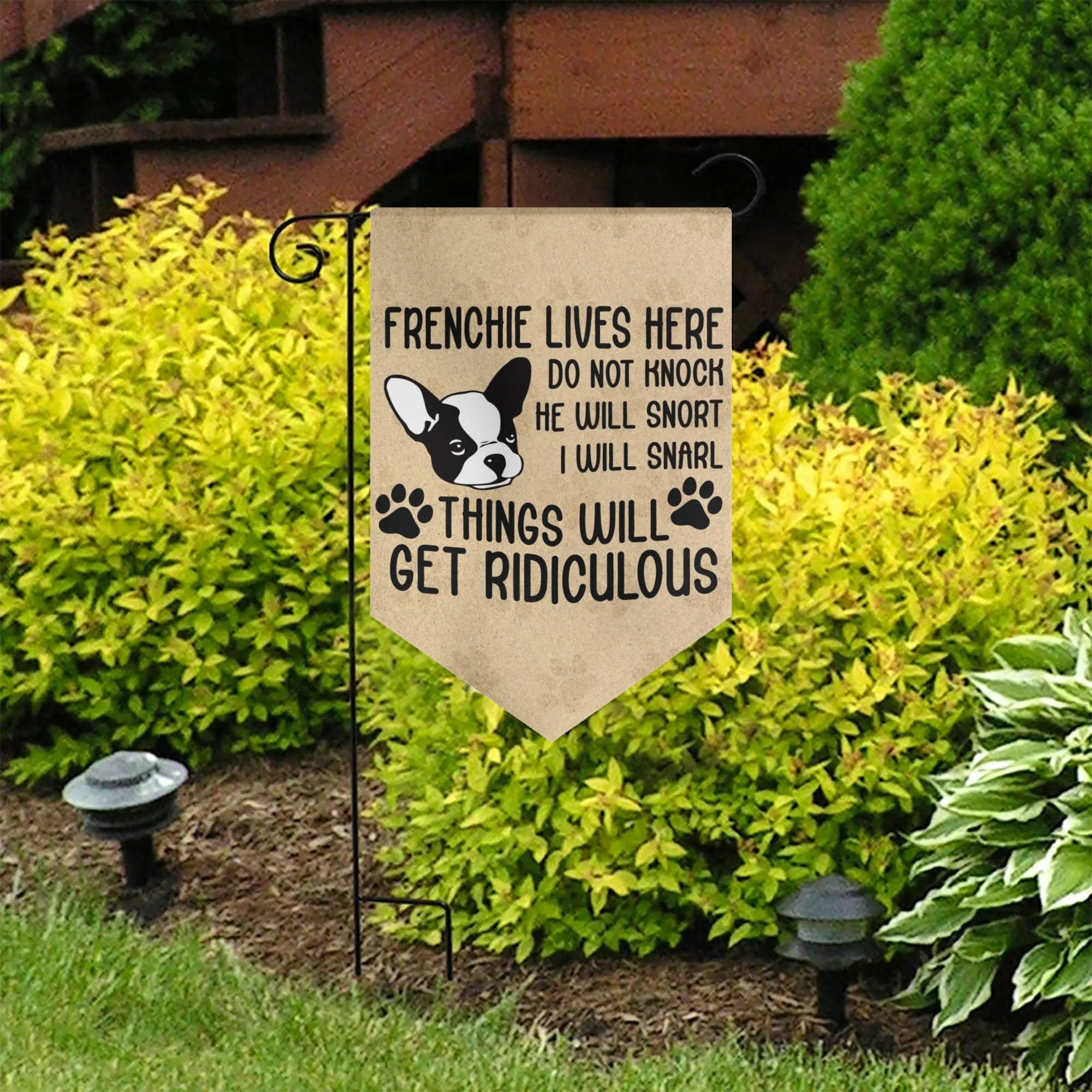 French Bulldog Stitch Garden Flag Banner Cute Frenchie Essential