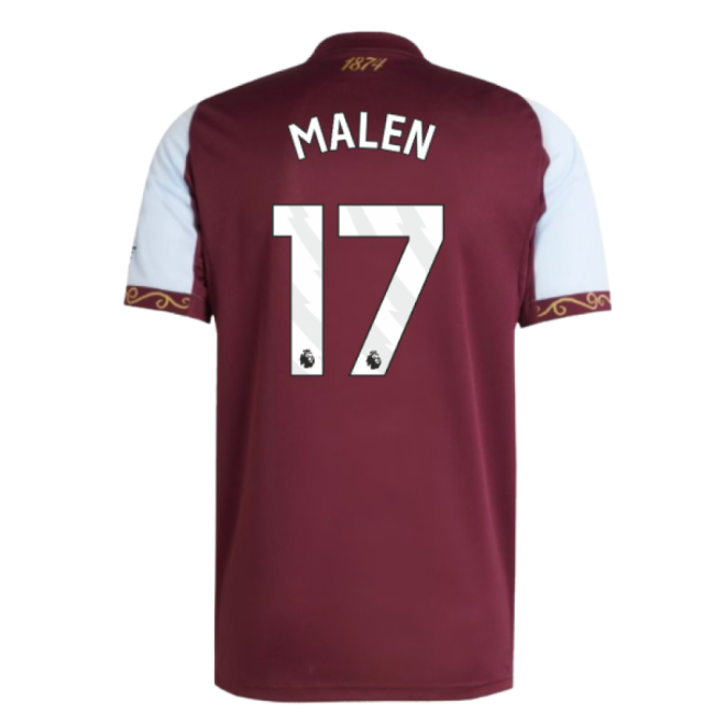 Aston Villa Home Football Jersey 2025-20 Season Malen 17 L M S