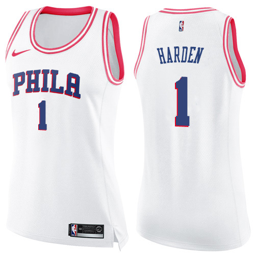 Official Sixers #1 James Harden 2024 Icon NBA Swingman Jersey White -