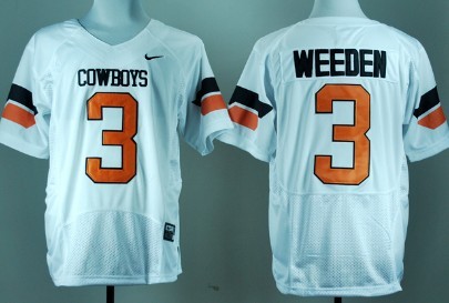 Men's None White 2024 high quality Brandon Weeden #3 alternate jersey