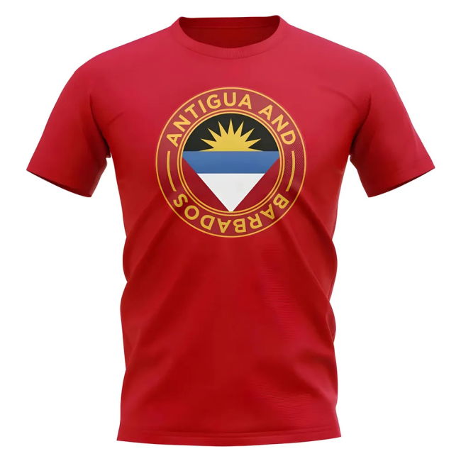 Antigua and Barbados Football Badge T-Shirt (Red)