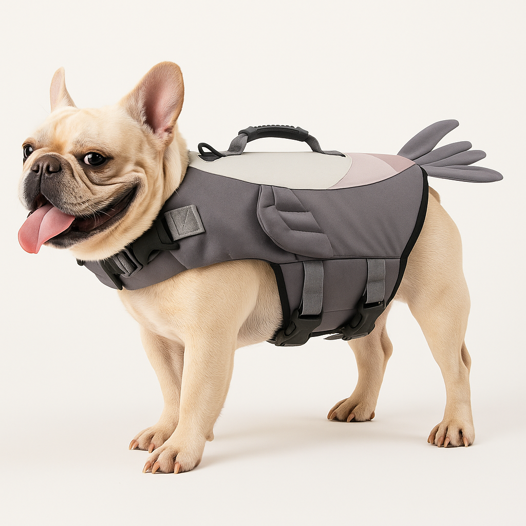 French Bulldog Frenchie Summer Life Jacket – Reflective Adjustable Swim