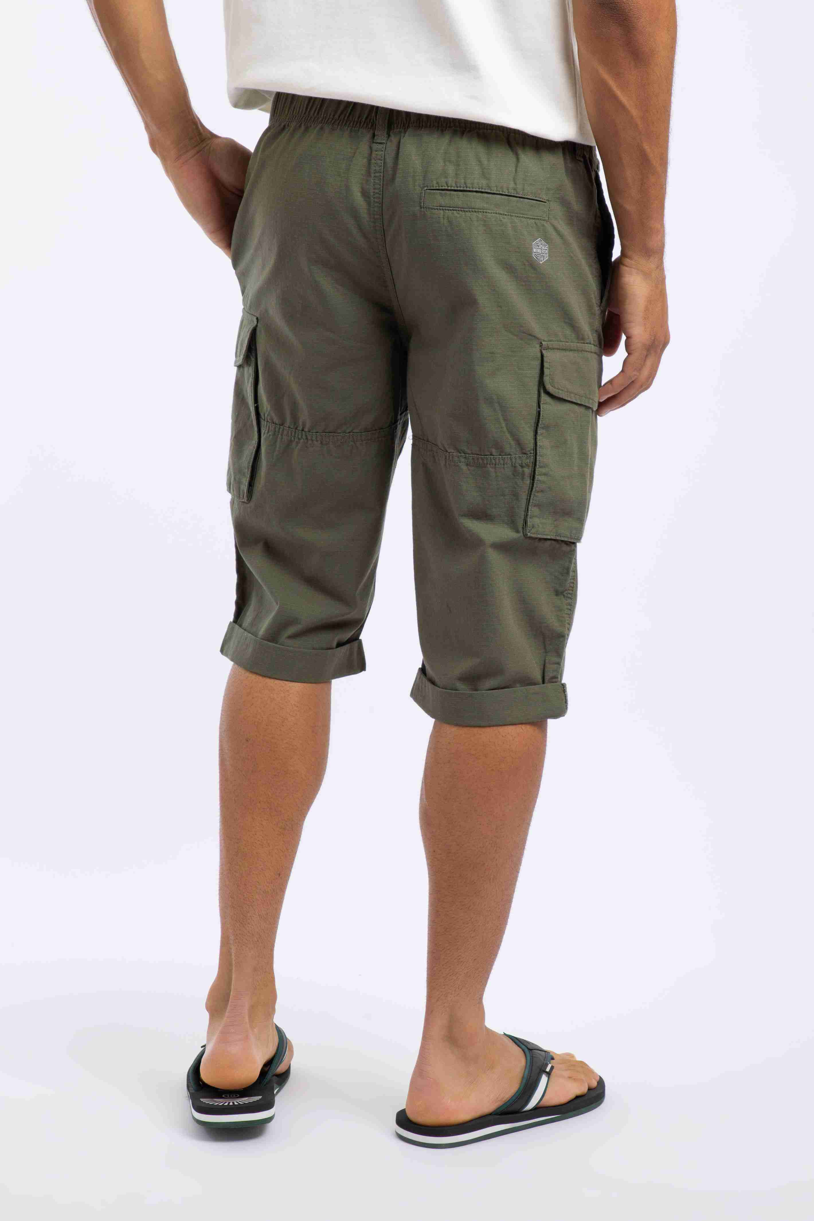 Summersville 3/4 Length Ripstop Cargo Shorts Basil