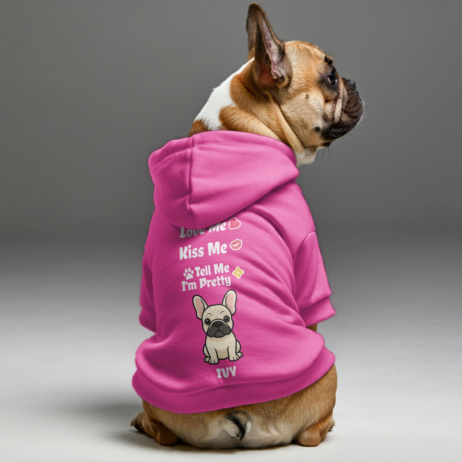 Minimal-Aesthetic Love Me - Personalized French Bulldog Hoodies With ...