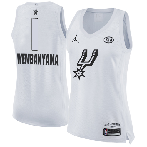 San Antonio Spurs #1 Victor Wembanyama White Nike Women¡¯s NBA Jordan Swingman 2018 All-Star Game Jersey