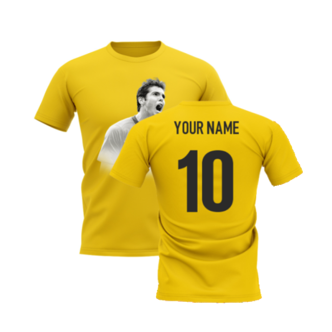 Authentic Kaka Legend T-Shirt (Yellow) (Your Name) Cup Replica
