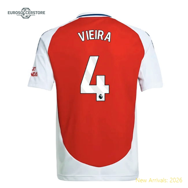Arsenal Vieira Premium Kids Jersey Drycell Lightweight Breathable