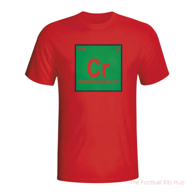 Cristiano Ronaldo Portugal Periodic Table T-shirt (red) - Kids