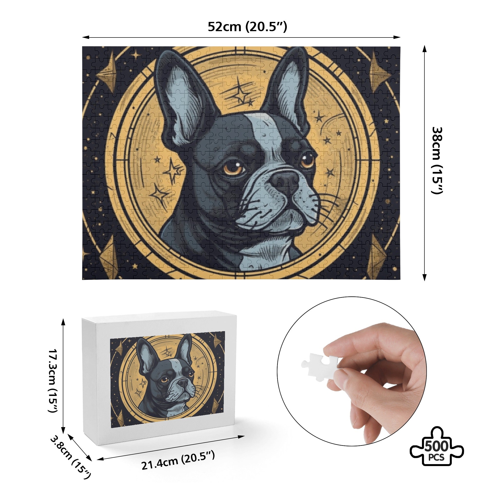 - Comfortable 500-piece Wooden Puzzle For French Bulldogs | Comfort Fit