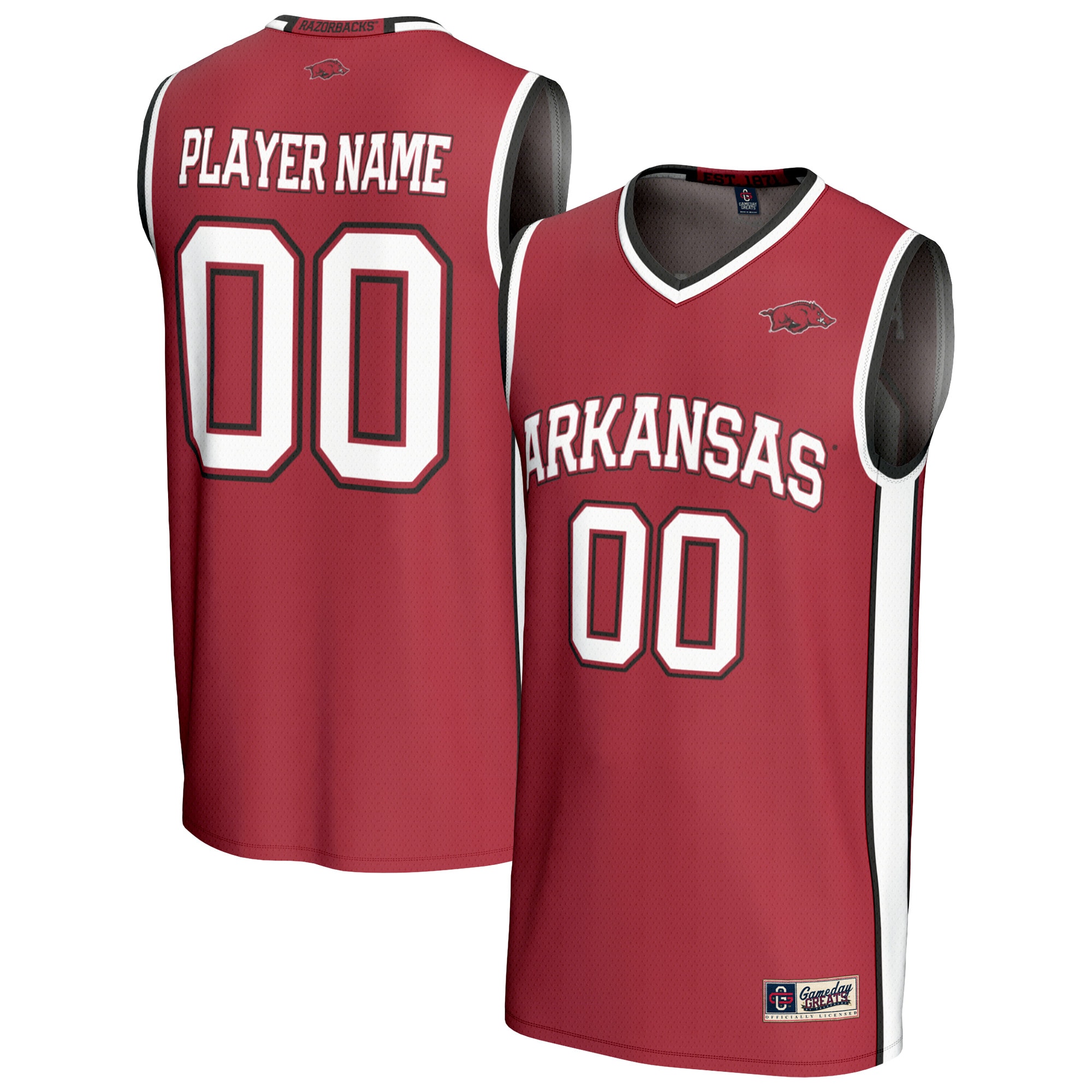 [NJP] Arkansas Razorbacks GameDay Greats Lightweight Collegiate Women's Basketball NIL Pick-A-Player Fashion Jersey - Cardinal