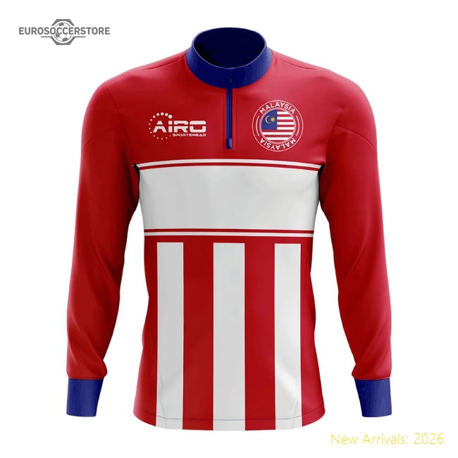Malaysia Concept Football Half Zip Midlayer Top (red-white)