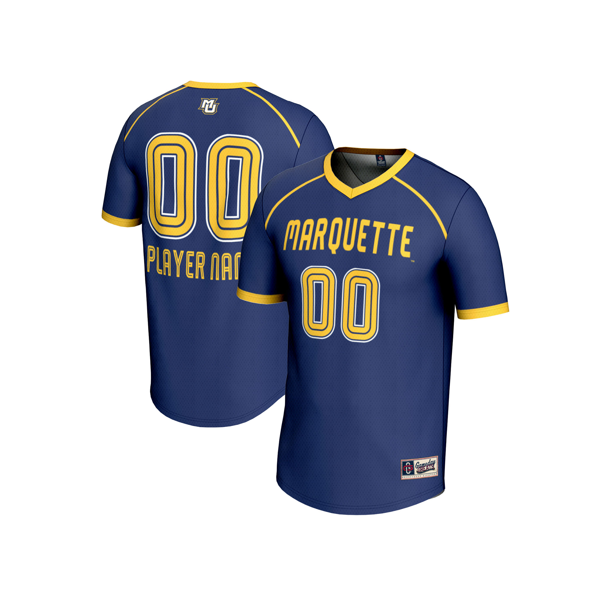 [NJP] Marquette Golden Eagles GameDay Greats Unisex NIL Pick-A-Player Women's Lacrosse Lightweight Jersey - Navy