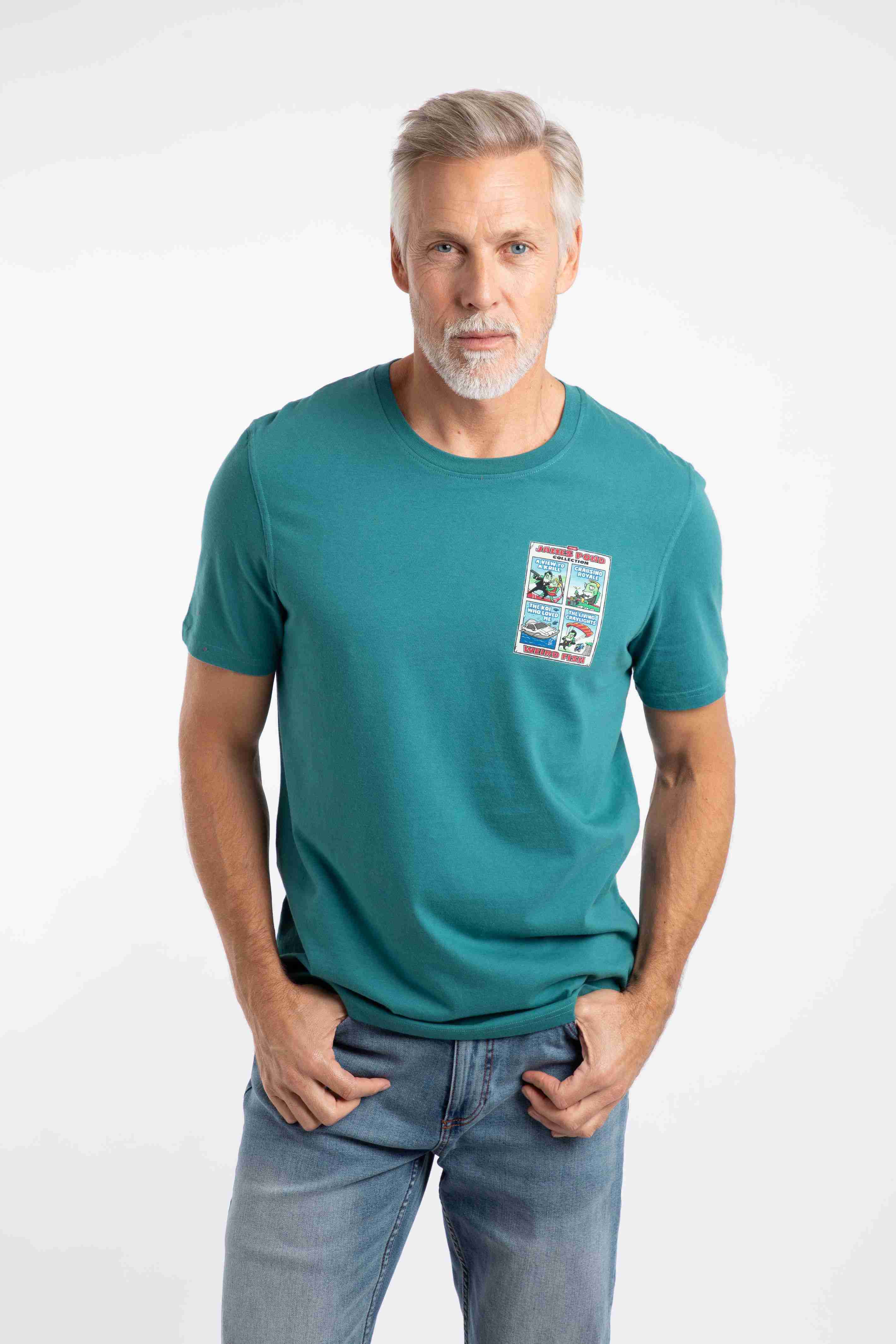 James Pond Back Print Artist T-Shirt Deep Teal