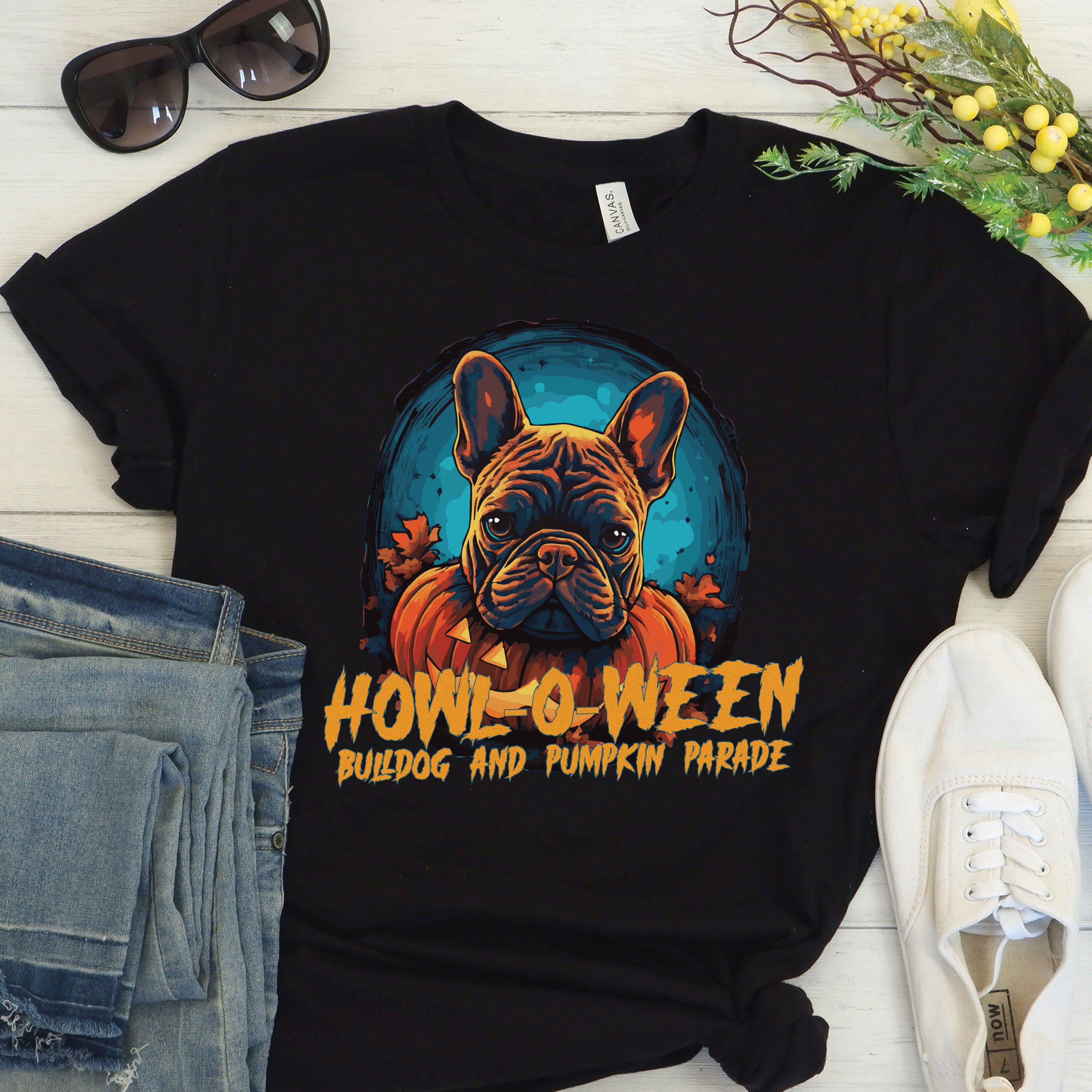 Spooky Frenchie Allure - Unisex T-Shirt
