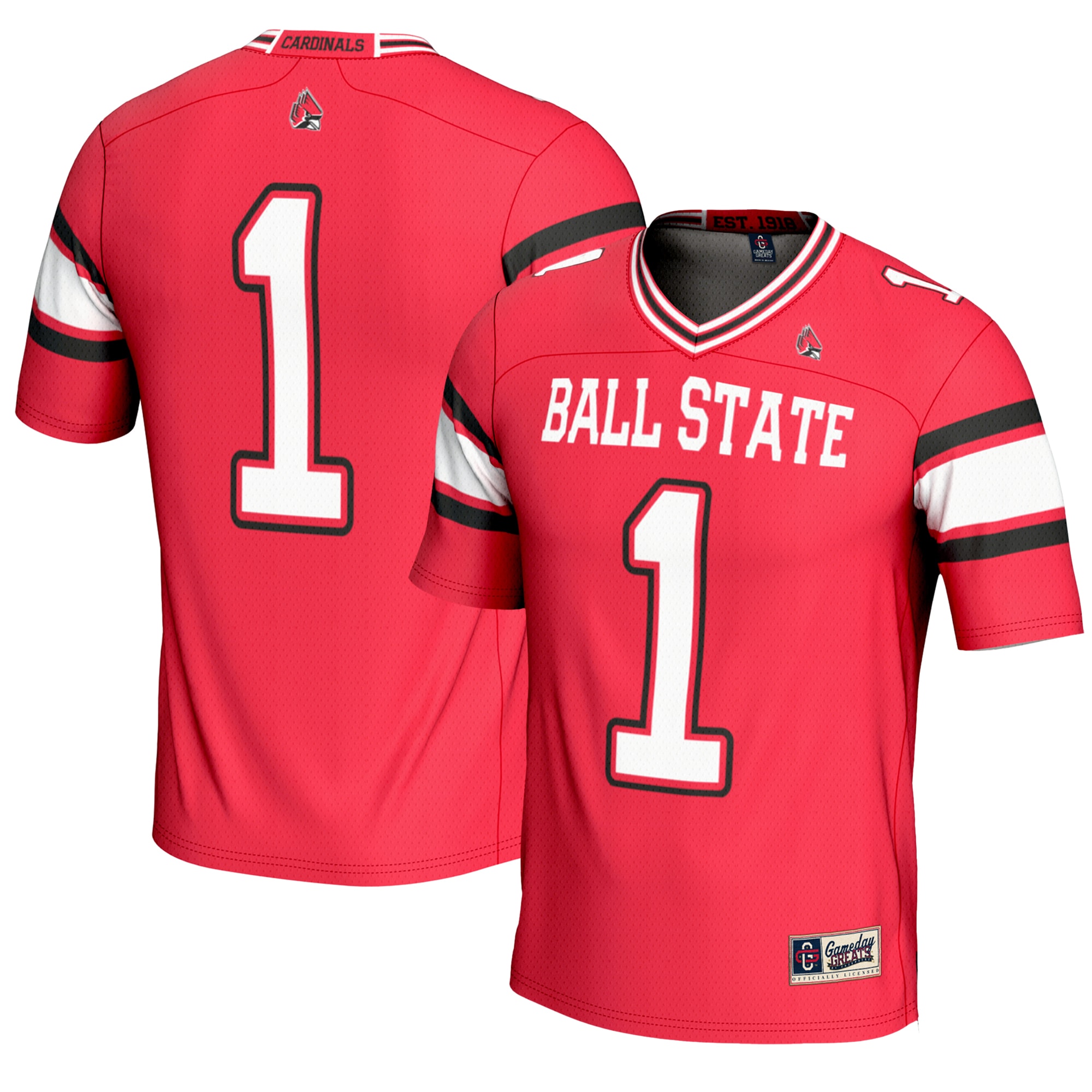 #1 Ball State Cardinals GameDay Greats Youth Endzone Football Jersey - Cardinal