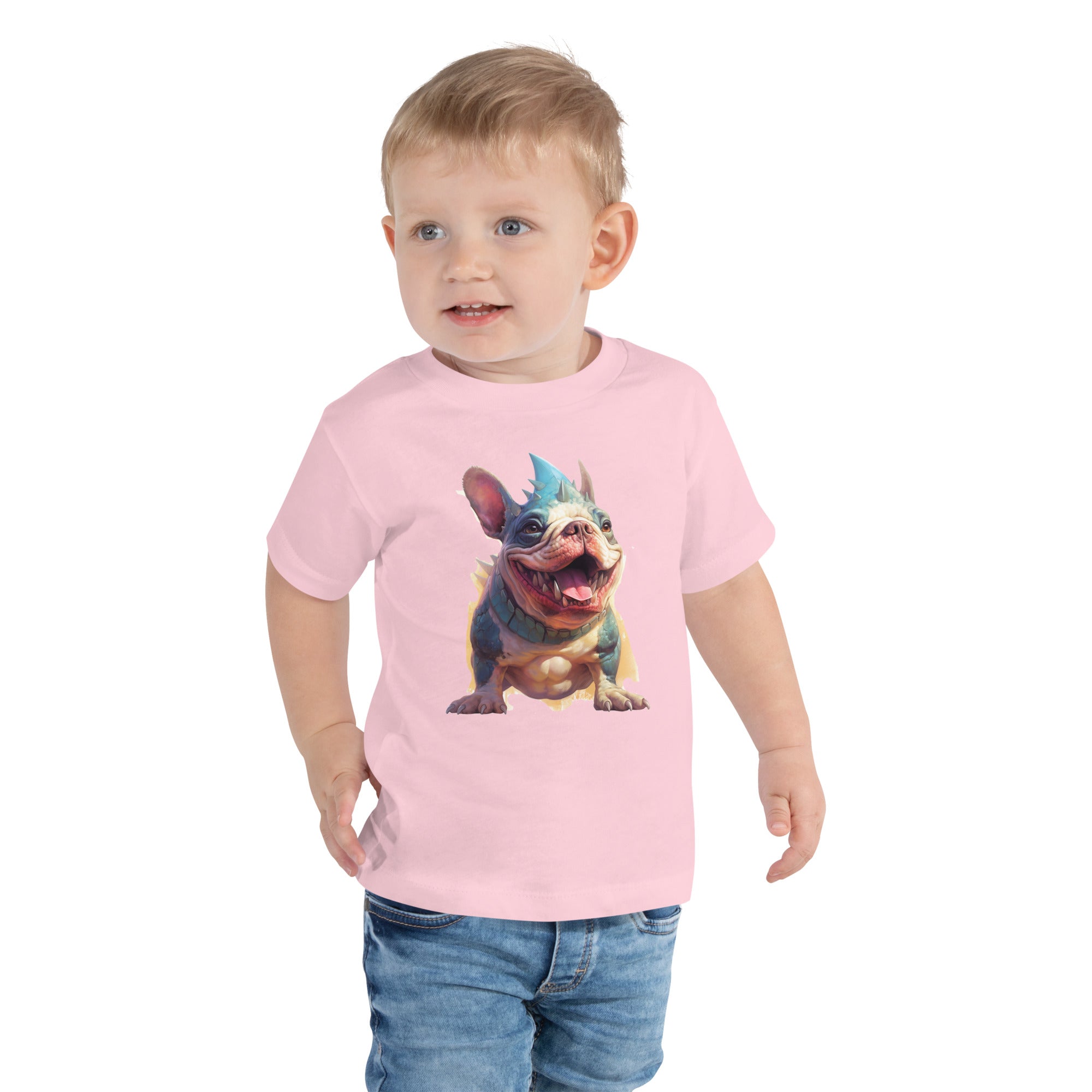 French Bulldog Dinosaur Frenchie Toddler Staple Tee Adventurous And