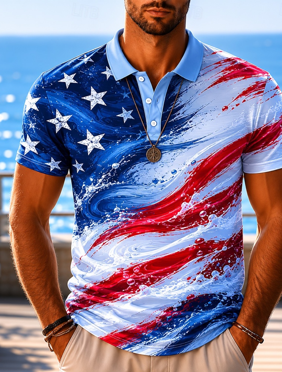 Independence Day Men's American US Flag We The People Patriotic Shirt Summer Shirt Button Up Shirt Short Sleeve Fashion Casual Holiday Summer Spring Turndown 3D Print
