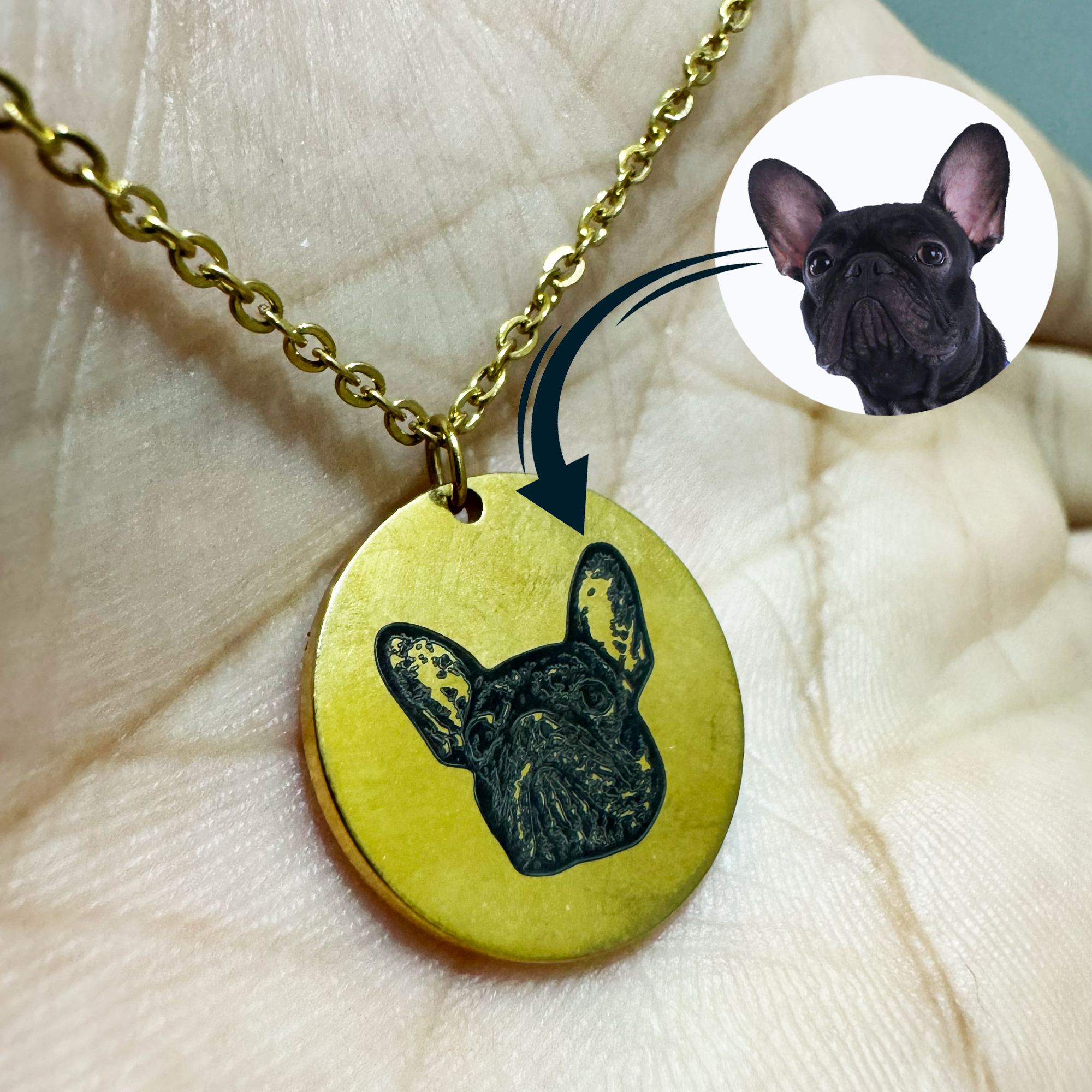 French Bulldog Custom Frenchie Necklace With Image Comfy Pet Product