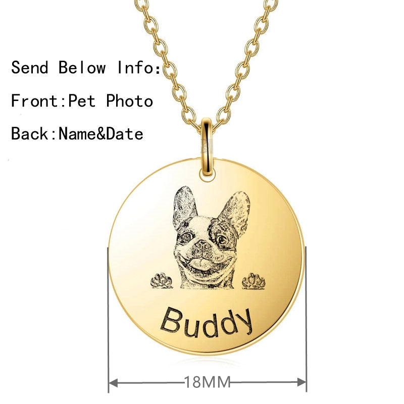 French Bulldog Personalized Frenchie Photo Pendant Necklace Durable Dog Item