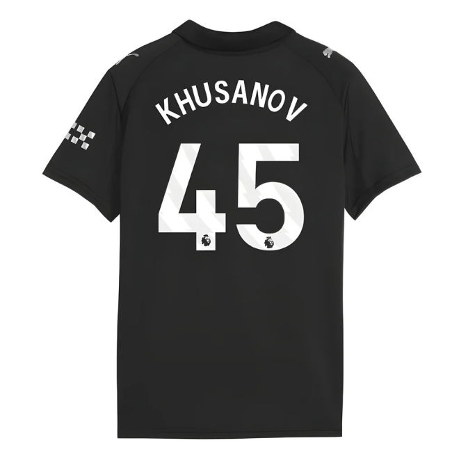 Kids Khusanov 45 New Man City Away Match Shirt 2025-2026