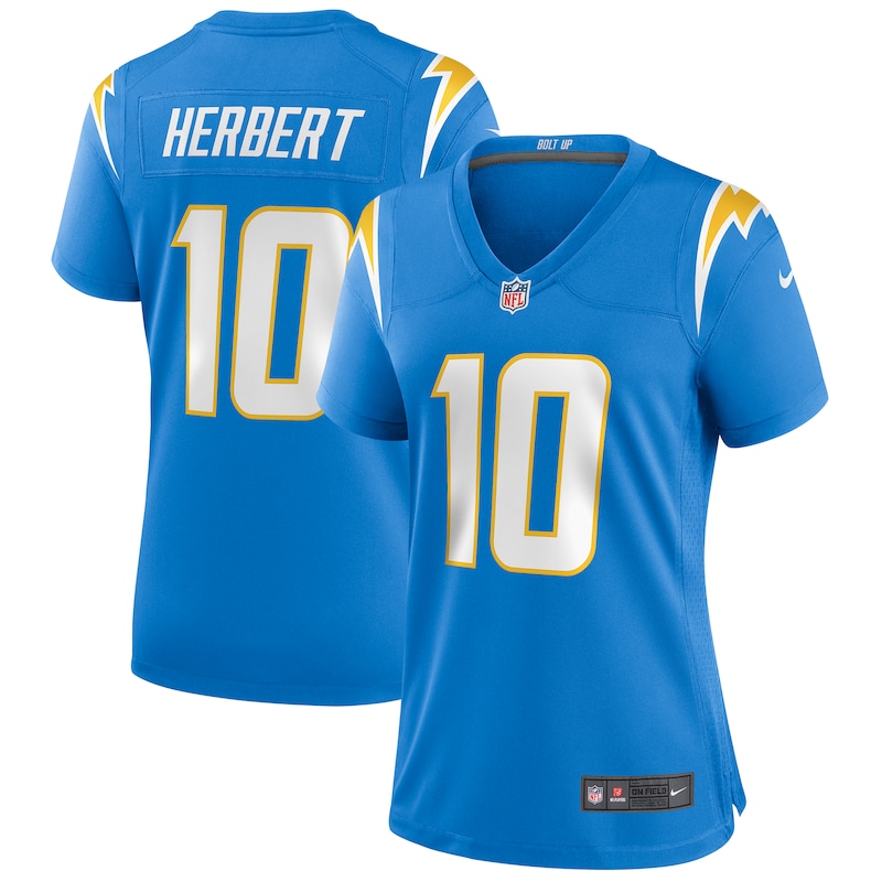 None Justin Herbert Team Captain LA Chargers Official Jersey
