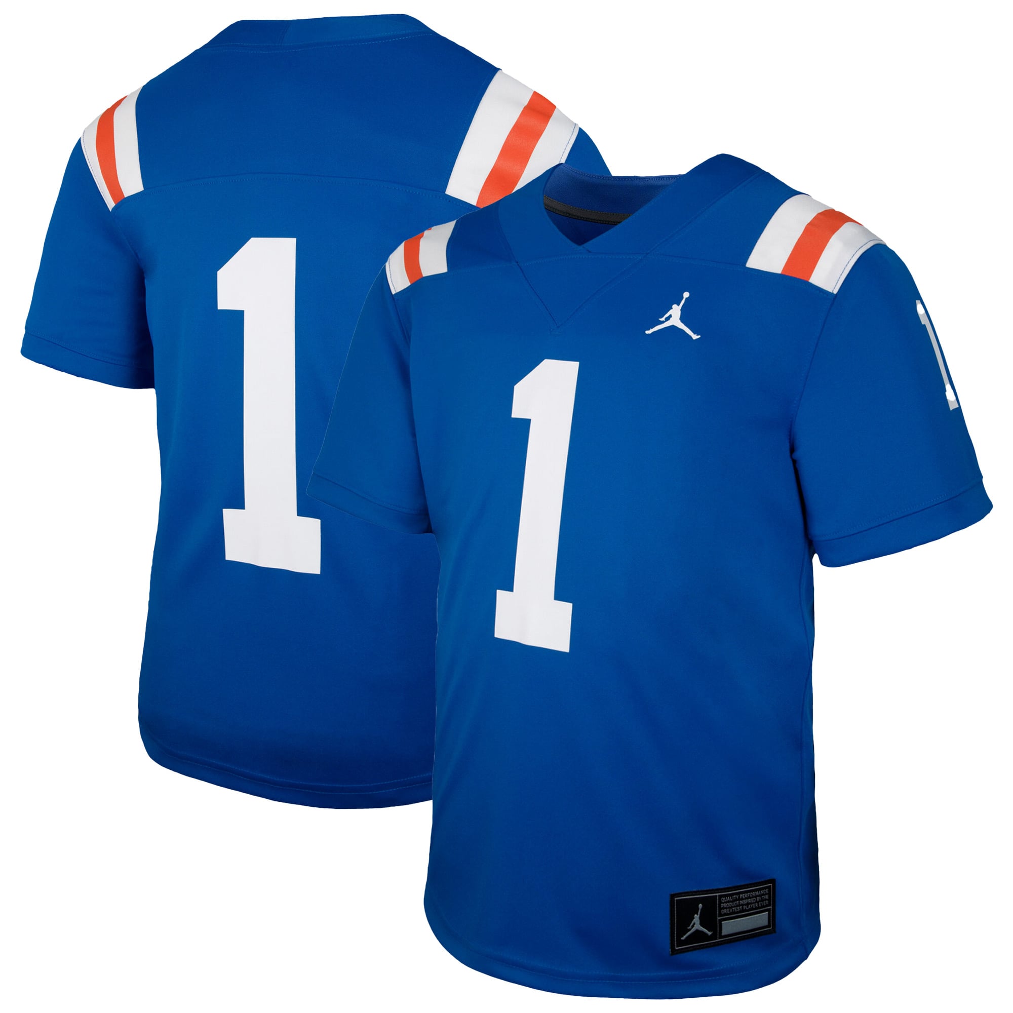 Toddler Jordan Brand #1 Royal Florida Gators Alternate Football Game Jersey