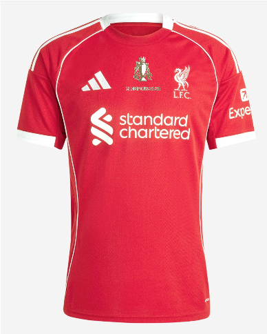 Liverpool Home Soccer Jersey 2025/26 - CHAMPIONS 24/25 & Gold Trophy &