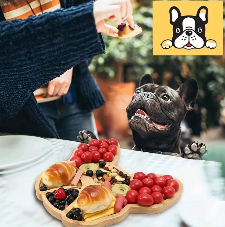 Culture-Inspired Cheesehound French Bulldog Cheese Board Food Tray fo...