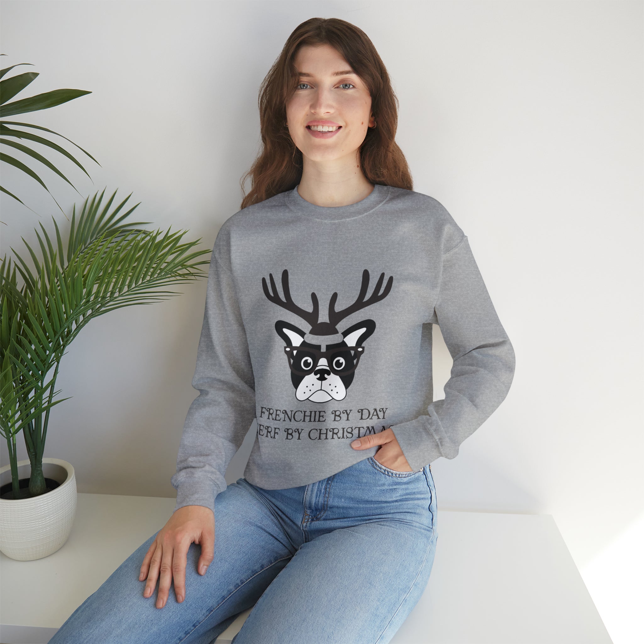 By Day Cerf By Sweater - Premium Unisex Sweatshirt For Frenchie Fans