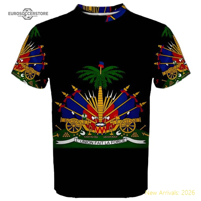 Top-grade Haiti Coat Of Arms Sublimated Sports Jersey - World Cup Edition