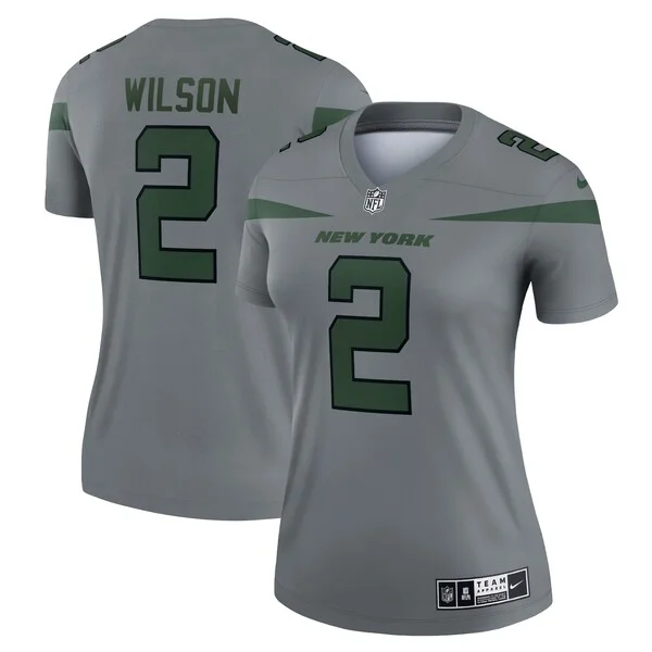 None Zach Wilson  Jersey - Gray | NFL Player Jersey | NFL Football
