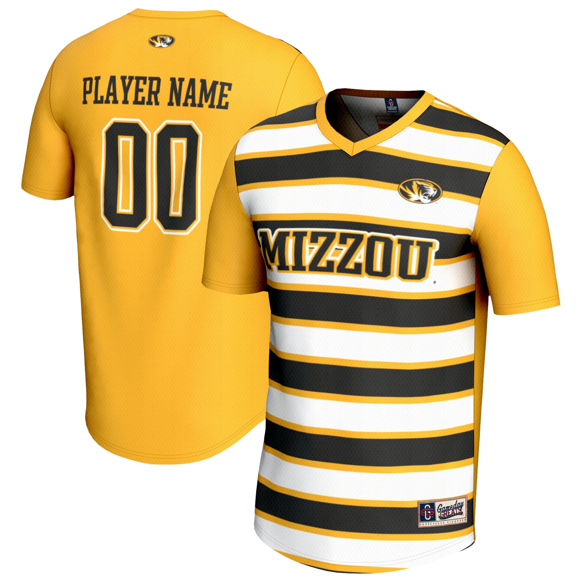 [SJH] Missouri Tigers GameDay Greats Youth NIL Pick-A-Player Collegiate Women's Soccer Lightweight Fashion Jersey - Gold/Black
