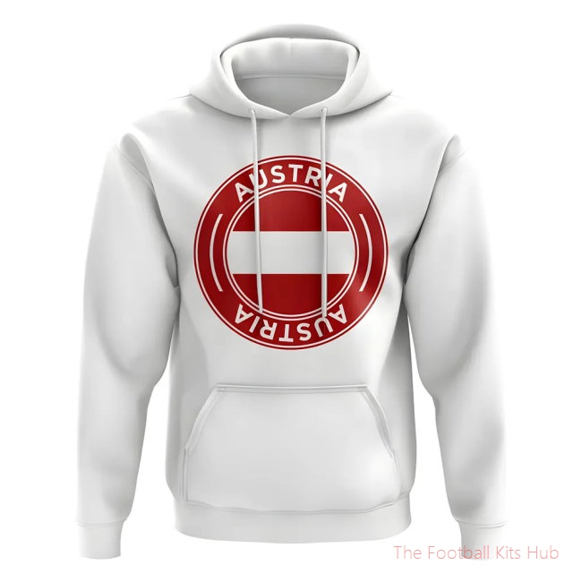 Men Austria Football Badge Hoodie (White)