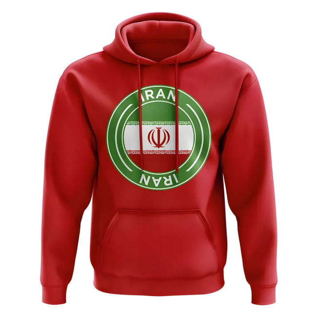 Tournament-Edition Iran Football Badge Hoodie (Red) Exclusive-Design