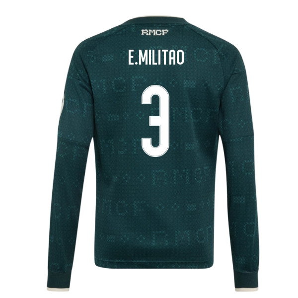 [JED] 2026 2027 Real Madrid Long Sleeve Shirt Away Apparel (Kids) (E.Militao 3)