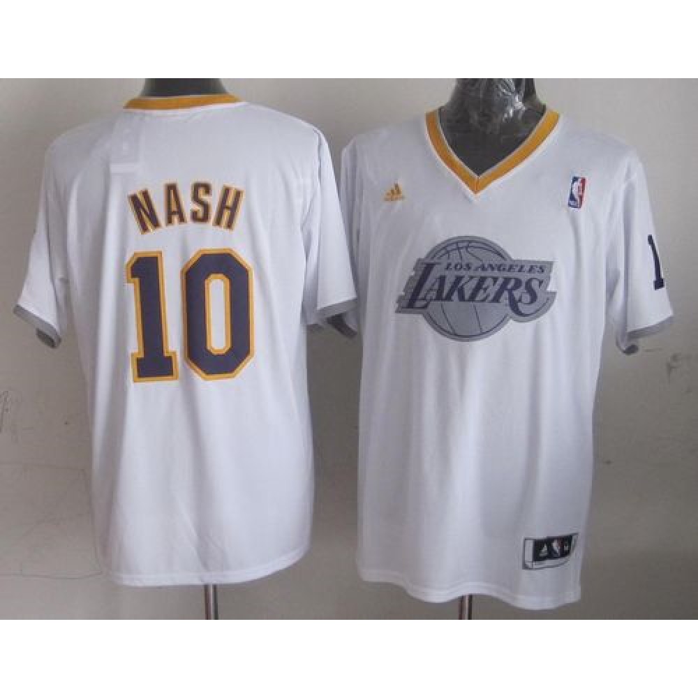 Fan Favorite Contemporary Men's Lakers #10 Steve White Basketball Jersey