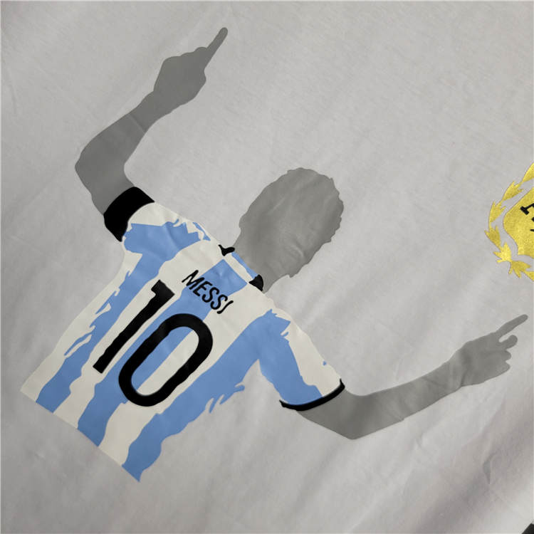 Authentic Argentina 2022 Football Shirt Champion Shirt Messi White