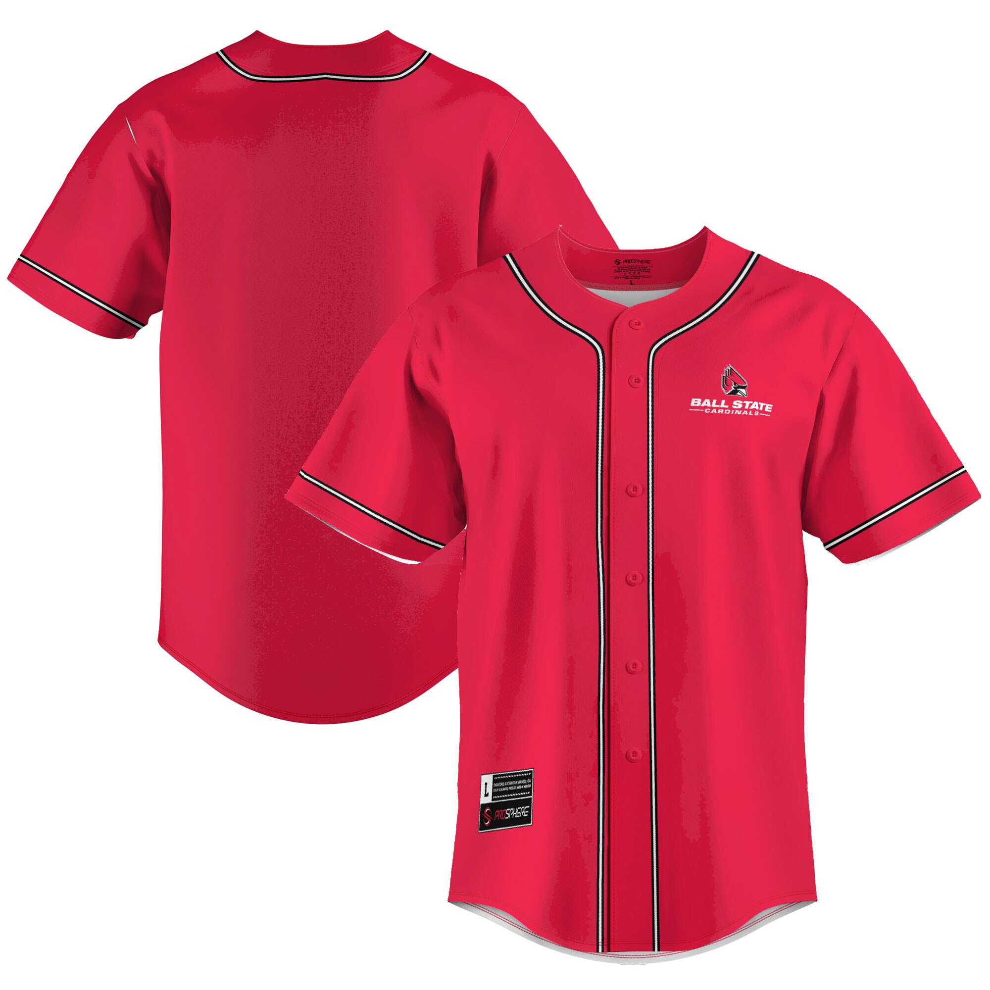 [DDG] Ball State Cardinals GameDay Greats Lightweight Baseball Jersey - Cardinal