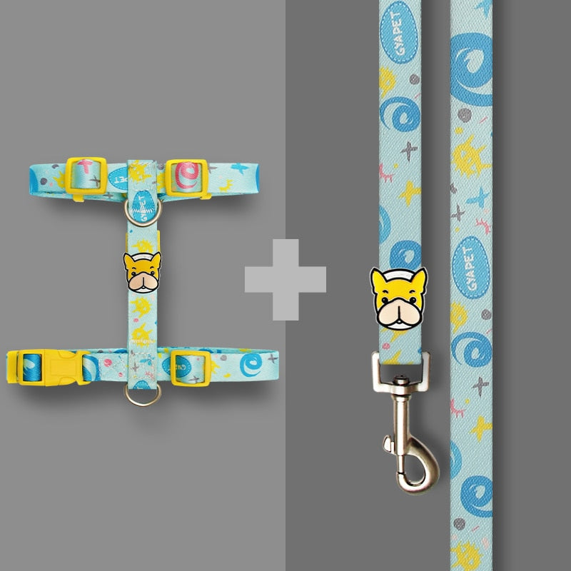 French Bulldog专属 Elite French Bulldog No Pull Fashion Harness And Lea...