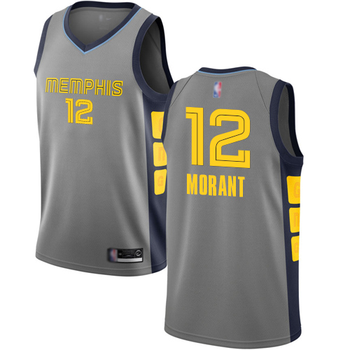Nike Memphis Grizzlies #12 Ja Morant Gray NBA Swingman City Edition 2018/19 Jersey Mens