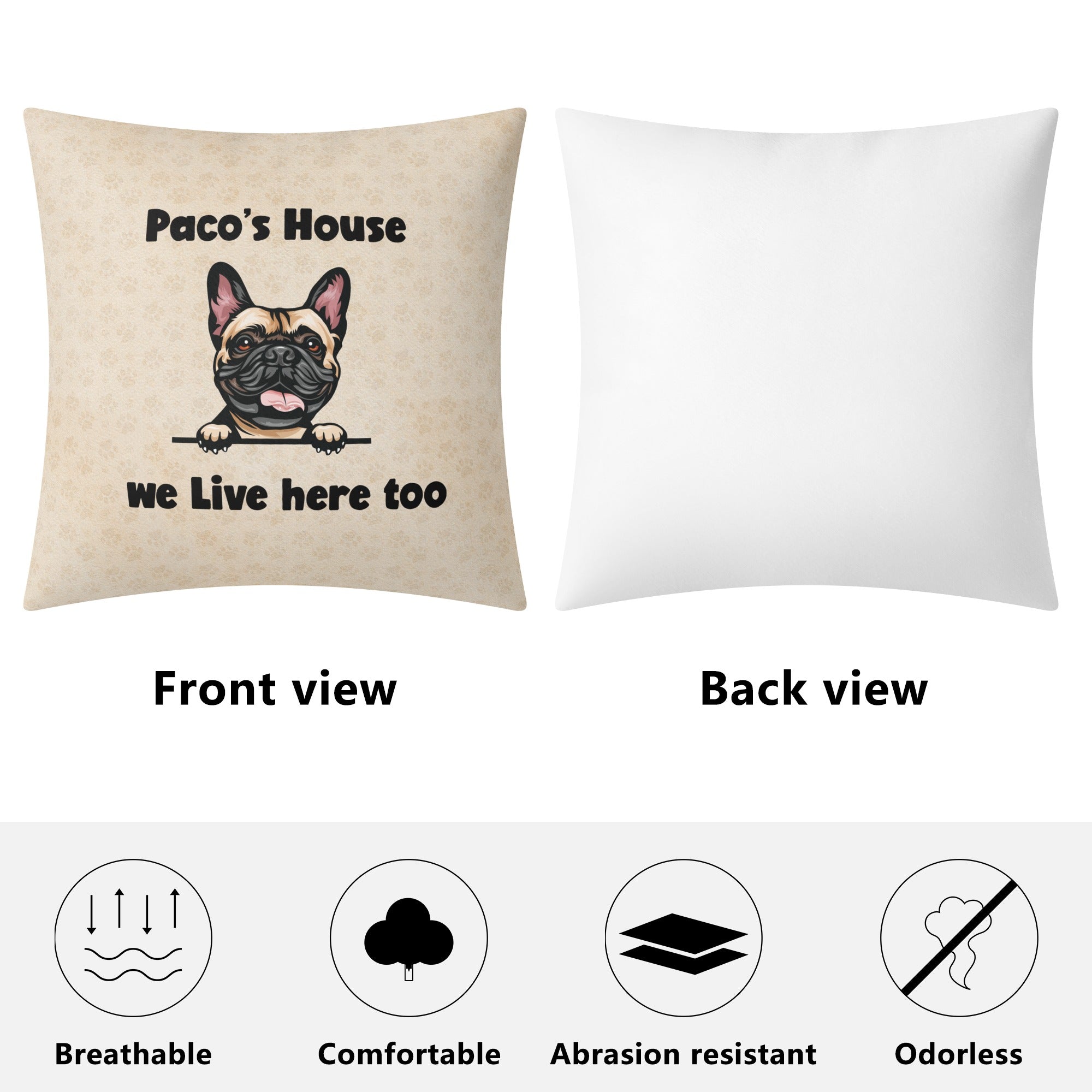French Bulldog Frenchies House - Warm Custom Pillow Winter Wear