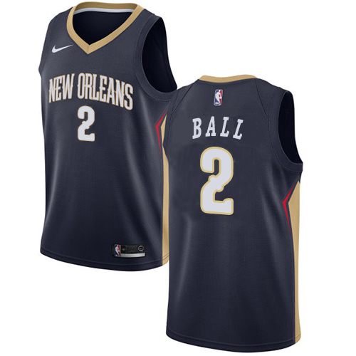 Nike New Orleans Pelicans #2 Lonzo Ball Navy NBA Swingman Icon Edition Jersey Mens