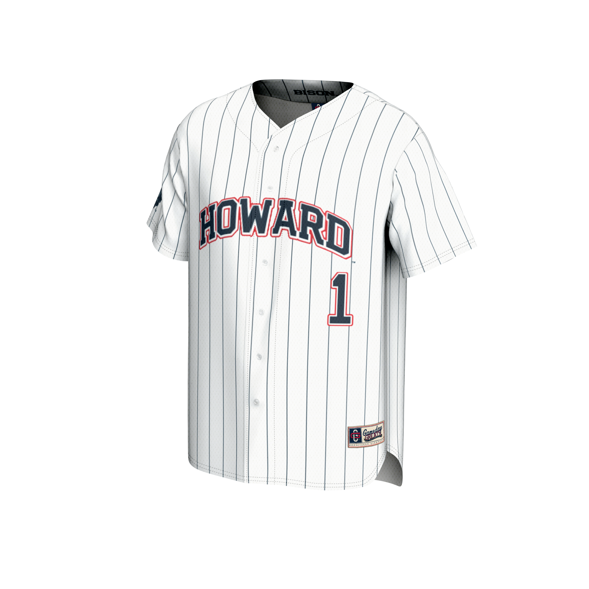 [NJP] Howard Bison GameDay Greats Youth Lightweight Baseball Fashion Jersey - White